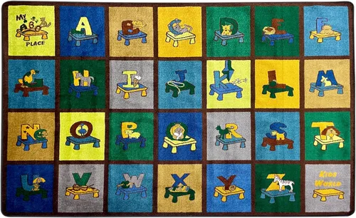Miniatura 9 de SAFECASTLE ABC Picture Phonics - Alfombra educativa del alfabeto para niños, 7 pies 8 pulgadas x 10 pies 4 pulgadas, alfombra de aprendizaje
