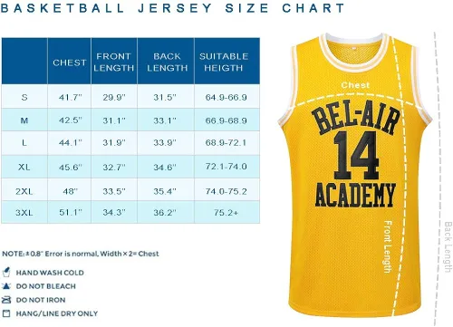 Miniatura 7 de Generies 14 The Fresh Prince of Bel Air Academy - Camiseta de baloncesto para hombre color negro Amarillo