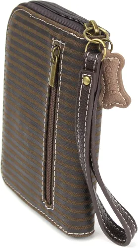 Miniatura 3 de CHALA Bolsos - Cartera con cremallera alrededor pulsera 8 ranuras para tarjetas de crédito monedero resistente para mujer