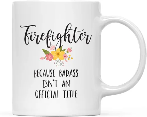 Miniatura 15 de Andaz Press Taza de café de 11 onzas, regalo de broma, tía porque Badass no es un título oficial, gráfico floral, 1 paquete