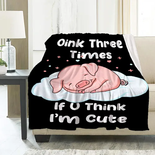 Miniatura 14 de Manta con texto en inglés "I Like Pig Butts and I Cannot Lie, manta de franela polar Kawaii perfecta para los amantes de los cerdos, manta ligera