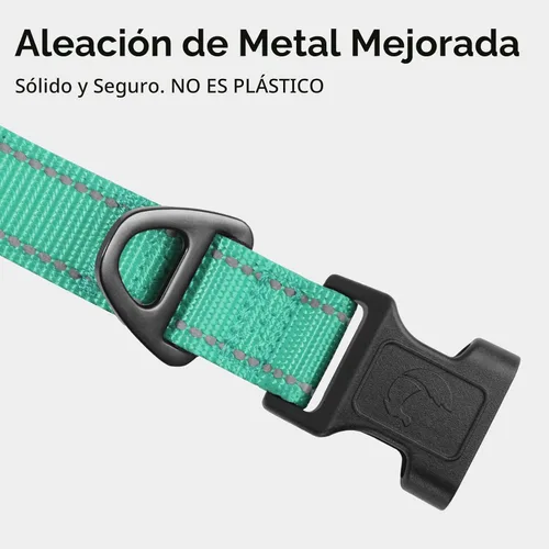Miniatura 3 de Joytale - Collar reflectante para perro, collar de nailon transpirable con acolchado de neopreno suave para mascotas, ajustable para perros Verde