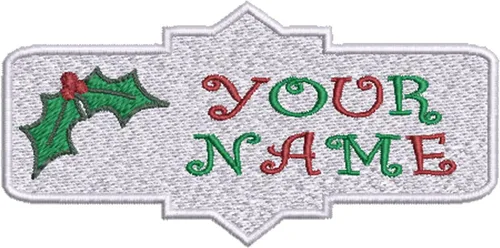 Etiqueta de nombre de calcetín de Navidad personalizable "Your Name" de 4 pulgadas de ancho x 2 pulgadas en T, parche bordado para planchar o