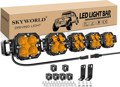 Miniatura 15 de SKYWORLD Luz LED Cuadrada Tipo Pod de 4.3 pulgadas, 30W 2500 LM, Luz Antiniebla de Conducción Todoterreno para Carro 4x4 Camión UTE ATV Barco