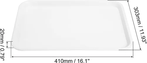 Miniatura 2 de uxcell Bandejas de plástico de comida rápida a granel de 12 x 16 pulgadas rectangulares para servir, bandejas de cafetería, platos para servir