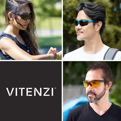 Miniatura 6 de VITENZI Gafas de visión nocturna para hombres y mujeres, antirreflejos, seguridad para conducción nocturna, lentes de sol tintados amarillos HD Roma