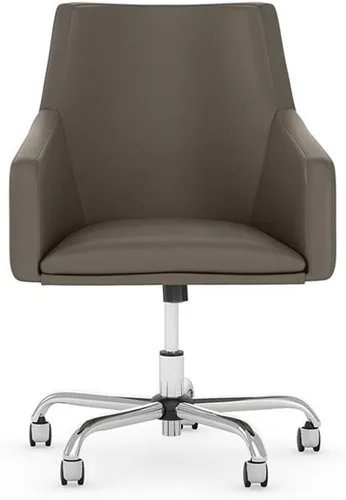 Miniatura 3 de Bush Business Furniture London - Silla de cuero con respaldo medio en gris lavado, solución de asiento moderna para el hogar o el espacio de trabajo