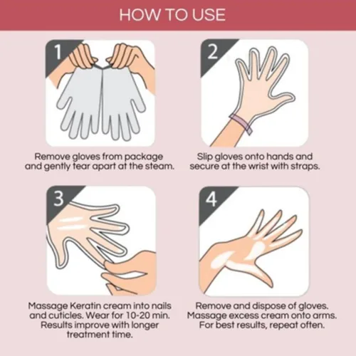 Miniatura 5 de Bodipure Guantes de queratina para mascarilla de mano de primera calidad, guantes hidratantes para manos secas, fortalecimiento de uñas y suavizado