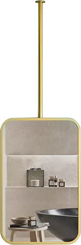 Espejo rectangular cuadrado montado en el techo, moderno espejo de maquillaje de baño, transparente y práctico para dormitorio, sala de estar,