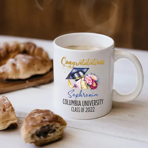Miniatura 3 de Taza de café blanca personalizada para graduación, con texto en inglés "Behind You All Your Memories Before You All Your Dreams", taza de café de 11
