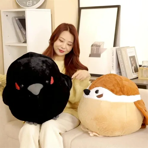 Miniatura 7 de Gorrión de peluche grande de 17.8 pulgadas, muñeco de peluche de pájaro gordo grande, almohada suave con forma de animal, regalo para niños y adultos