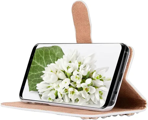 Miniatura 3 de Funda tipo cartera con diamantes brillantes para Moto G Power 2022, hecha a mano en 3D, con piedras de cristal brillante, imán y hebilla de lazo