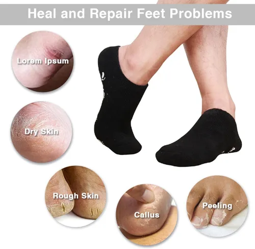 Miniatura 3 de Codream Calcetines grandes de gel hidratante para hombre, tratamiento definitivo para piel seca agrietada y áspera en los pies, paquete de 2 pares