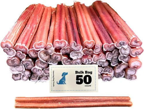 Amazing Dog Treats - Palitos de matón de tamaño mediano de 6 pulgadas (50 unidades) - Palitos de matón a granel para perros - No ocultar huesos de