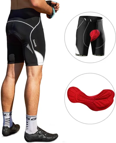 Miniatura 6 de Santic Pantalones cortos de ciclismo acolchados para hombre, pantalones de ciclismo para ciclismo, ropa de ciclismo