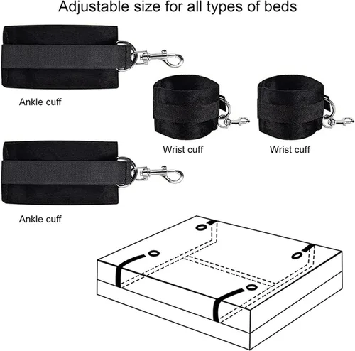 Miniatura 6 de Bandas de resistencia sexual, cuerdas de sujeción para cama, cuerdas y cordones sexuales para tobillos y muñecas, juego sexual para cama, cuello a