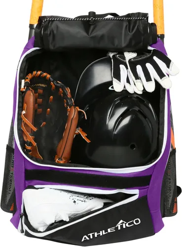 Miniatura 11 de Athletico - Mochila para bate de béisbol, mochila para equipamiento y accesorios de béisbol, T-Ball y sóftbol para jóvenes y adultos Para guardar