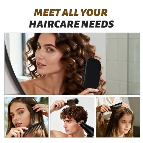 Miniatura 7 de Cepillo de pelo Balon para mujeres y hombres, juego de cepillo de paleta de 4 piezas, cepillo desenredante, peine para cabello largo, grueso, fino