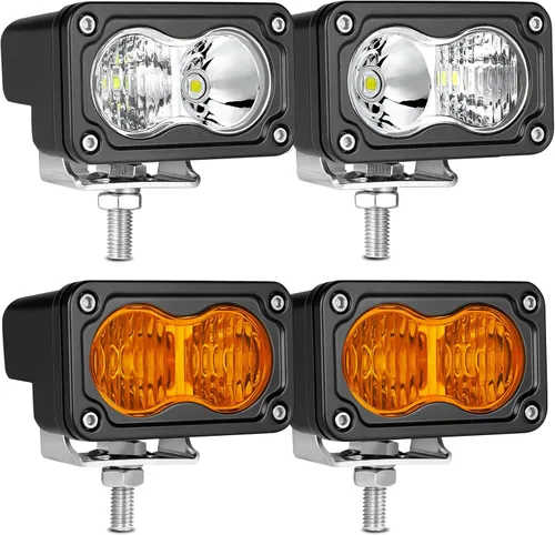 Miniatura 13 de Cápsulas LED ámbar, 2 unidades de luz de conducción de 40 W y 3 pulgadas, luz antiniebla ámbar, impermeable, para parachoques todoterreno, cubo