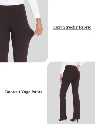 Miniatura 27 de Safort Pantalones de yoga con entrepierna de 28" 30" 32" 34"más amplios en la parte inferior para botas altas, 4 bolsillos, UPF50+