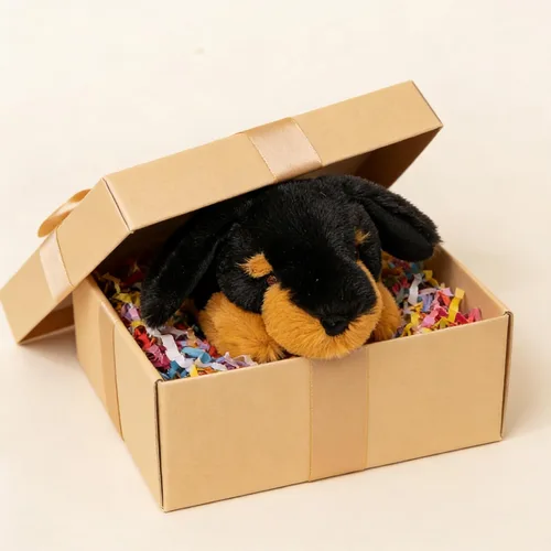 Miniatura 4 de PEACH CAT Perro salchicha de peluche de perro pequeño, juguetes de peluche para cachorros, regalos de cumpleaños para niños