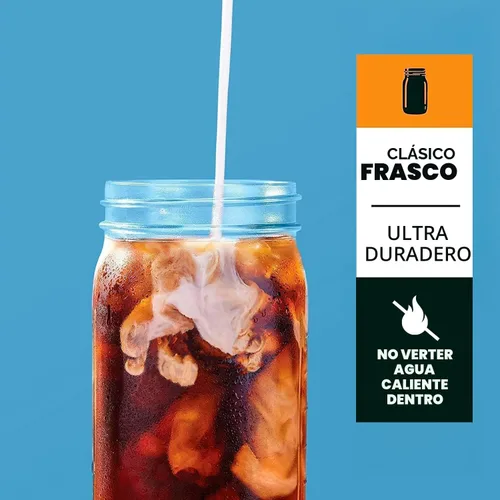 Miniatura 3 de County Line Kitchen Jarra de Vidrio Tipo Mason con Tapa - Boca Ancha, 2 Cuartos de Galón (64 oz) - Resistente, A Prueba de Fugas - Jarra para Té