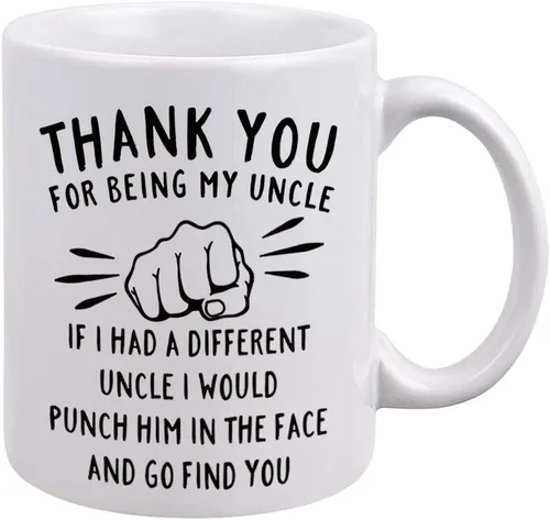 DQG CVT Mejor regalo para tío - Gracias por ser mi tío Taza de café divertida - Regalos de broma para tíos - Ideas geniales de regalo para el Día