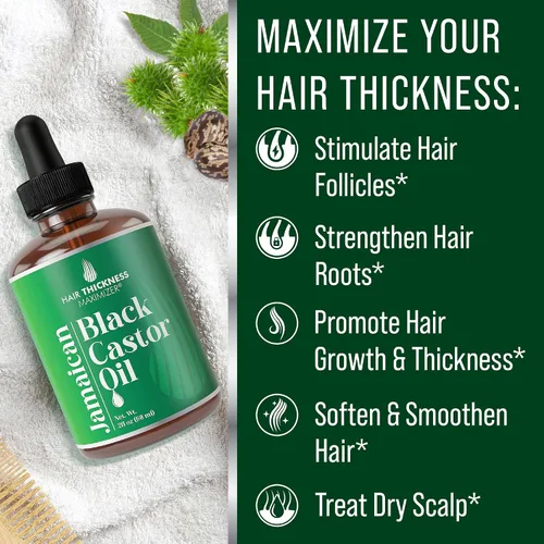 Miniatura 4 de Aceite de ricino negro jamaicano para el crecimiento del cabello. Fortalece e hidrata el adelgazamiento, el cabello seco para un cuero cabelludo