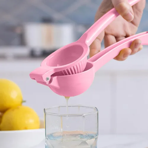 Miniatura 3 de Exprimidor manual de metal cítrico limón lima exprimidor, exprimidor de frutas, metal, herramienta de cocina (rosa)