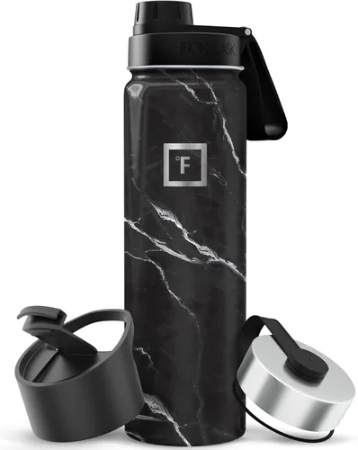 Miniatura 105 de IRON °FLASK Frasco de hidratación para acampar y senderismo con pajilla, botella de agua deportiva de acero inoxidable con aislamiento de boca