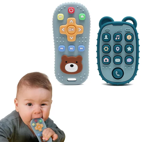 Miniatura 6 de HippoBaby Mordedor de mano de conejo, paquete de 2 – Juguetes de dentición de silicona para bebés, niños pequeños y recién nacidos – 100% grado