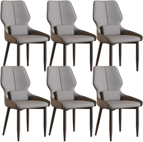 Miniatura 19 de YVYKFZD Juego de sillas de comedor de cuero, sillas de comedor con patas de metal, sillas de cocina tapizadas, silla minimalista sin brazos
