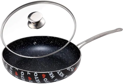 Miniatura 17 de Sartenes antiadherentes con tapas, sartenes de granito con revestimiento de piedra, juego de sartenes antiadherentes para cocinar eléctricas, de gas