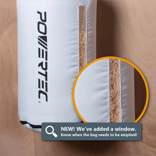 Miniatura 6 de POWERTEC 70474 - Bolsa colectora de polvo y codo de 90 grados ID/OD de 4 pulgadas, filtro de 30 micrones con abrazadera de manguera de llave de 4