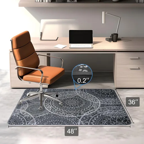 Miniatura 7 de AiBOB Tapete para silla para suelos alfombrados, material duro de alta calidad, tapete de oficina para escritorio de computadora en alfombra, fácil