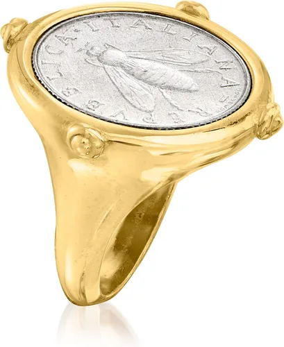 Miniatura 3 de Ross-Simons Italian 18kt Gold Over Sterling Genuine Bumblebee 2-Lira Coin Ring