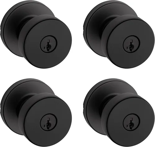 Miniatura 21 de Kwikset Pismo - Pomo de puerta redondo simulado, manija de un solo lado para armarios, puertas dobles francesas y despensa, pomo de puerta