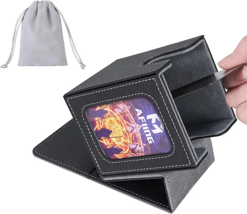 Miniatura 26 de AFIING MTG Caja de Mazo para Commander Display, Caja de Cartas que Cabe 100 Cartas con Doble Funda, Caja de Almacenamiento Magic Commander TCG con 2