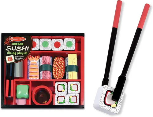 Miniatura 4 de melissa & doug juego de sushi de madera , Versión estándar, Multicolor