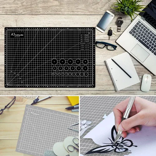 Miniatura 5 de Headley Tools Tapete de Corte Autorreparable Engrosado de 18"x12", Tapete de Costura de Corte Rotativo A3 para Manualidades, Tabla de Corte de Mesa