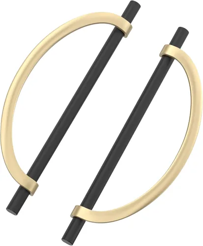 Miniatura 9 de 9BUILD Paquete de 10 tiradores de gabinete dorados cepillados de 3.75 pulgadas, manijas de gabinete negras mate, tiradores negros para gabinetes