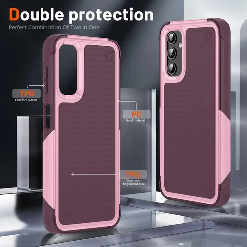 Miniatura 3 de Asuwish Funda protectora para Samsung Galaxy A14 5G con protector de pantalla de vidrio templado y accesorios de celda, protección de doble capa