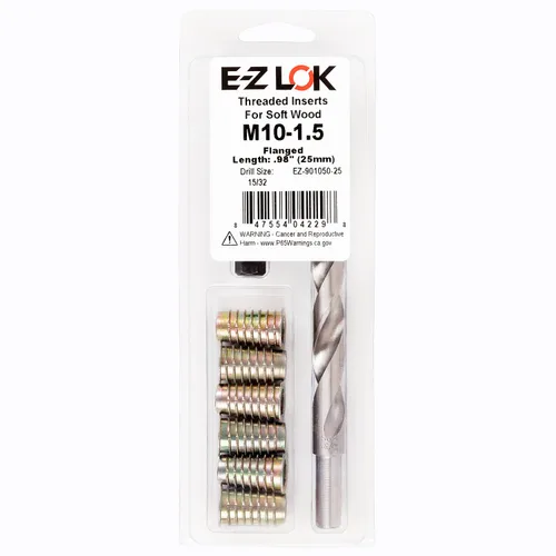 Miniatura 29 de Kit de reparación de rosca hexagonal E-Z para insertos roscados embutidos de madera blanda 5/16-18 x 25mm, taladro, herramienta de instalación