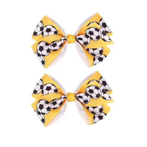 Miniatura 12 de Pinzas para el pelo de fútbol, cinta de fútbol, accesorios para el cabello para niñas, pinzas para el cabello de fútbol, 2 unidades, color negro