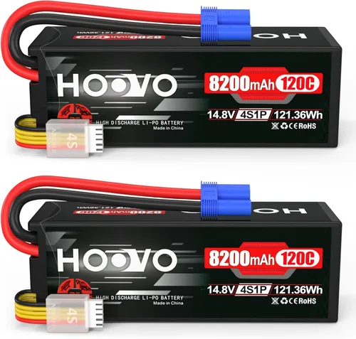 HOOVO Batería LiPo 4S 14.8V 8200mAh 120C RC Batería Compatible con Arrma Losi DBXL-E RC Buggy Car Truck Boat (2 unidades)