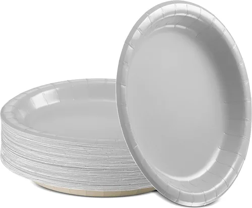 Miniatura 9 de Amcrate Platos de papel desechables amarillos, platos de postre de papel de 7 pulgadas, plato desechable fuerte y resistente para fiestas, cenas