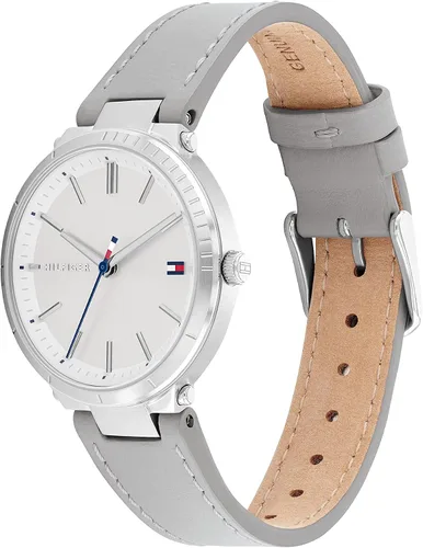 Miniatura 2 de Tommy Hilfiger Reloj de cuarzo de acero inoxidable y correa de cuero para mujer color beige modelo 1782410 Blanco Reloj de cuarzo