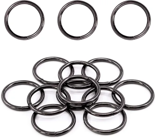 Miniatura 12 de Swpeet 60 anillos de metal multiusos de bronce resistentes de 5/4 de pulgada a 1.260 in para bolsas de hardware, anillos de mano, accesorios