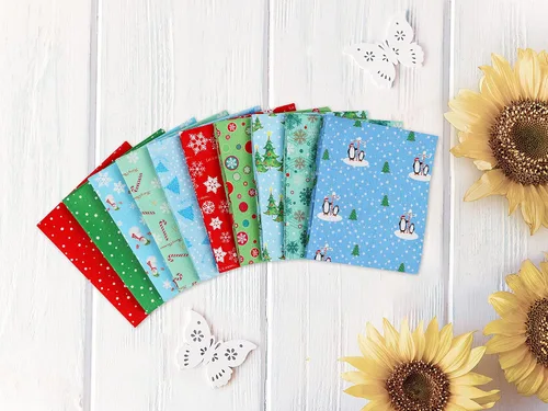 Miniatura 6 de Craftido -25 Opciones- Paquetes de Tela para Acolchado 100% Algodón 10 piezas Fat Quarters 18"x21" - Peso Mediano 5.2 oz - Algodón Suave para Navidad