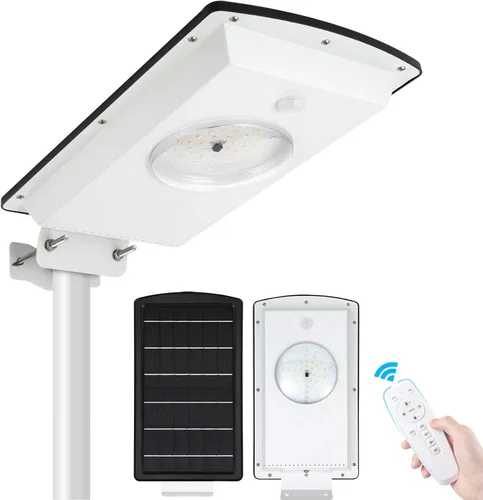 Sensor de movimiento solar de luz de calle SunBonar, impermeable IP65 para entrada | 3000K/6000K,3 Work Modes,Dimmable,Time Setting, Solar Flood